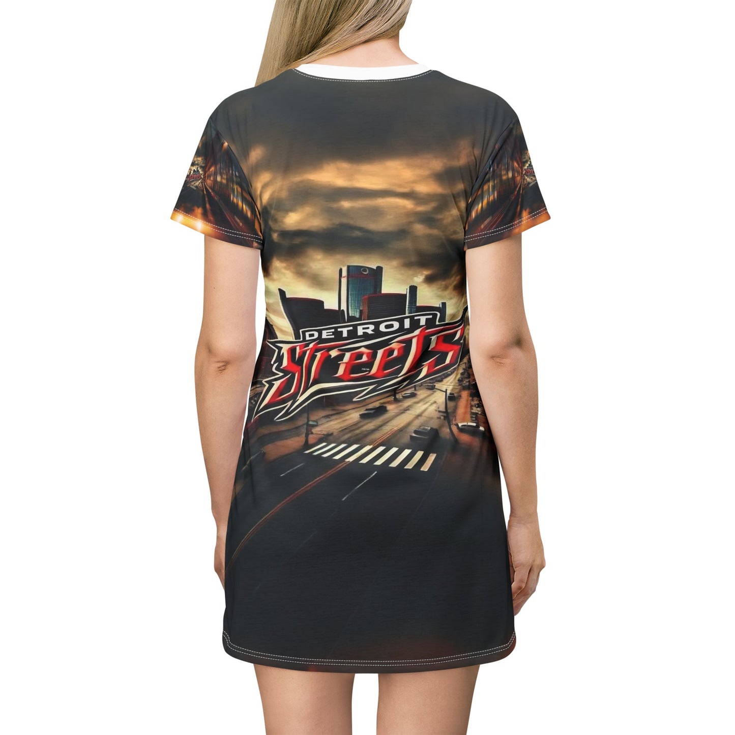 Detroit Streets Graphic T-Shirt Dress - Urban Style, Casual Vibe, Perfect for Everyday Wear