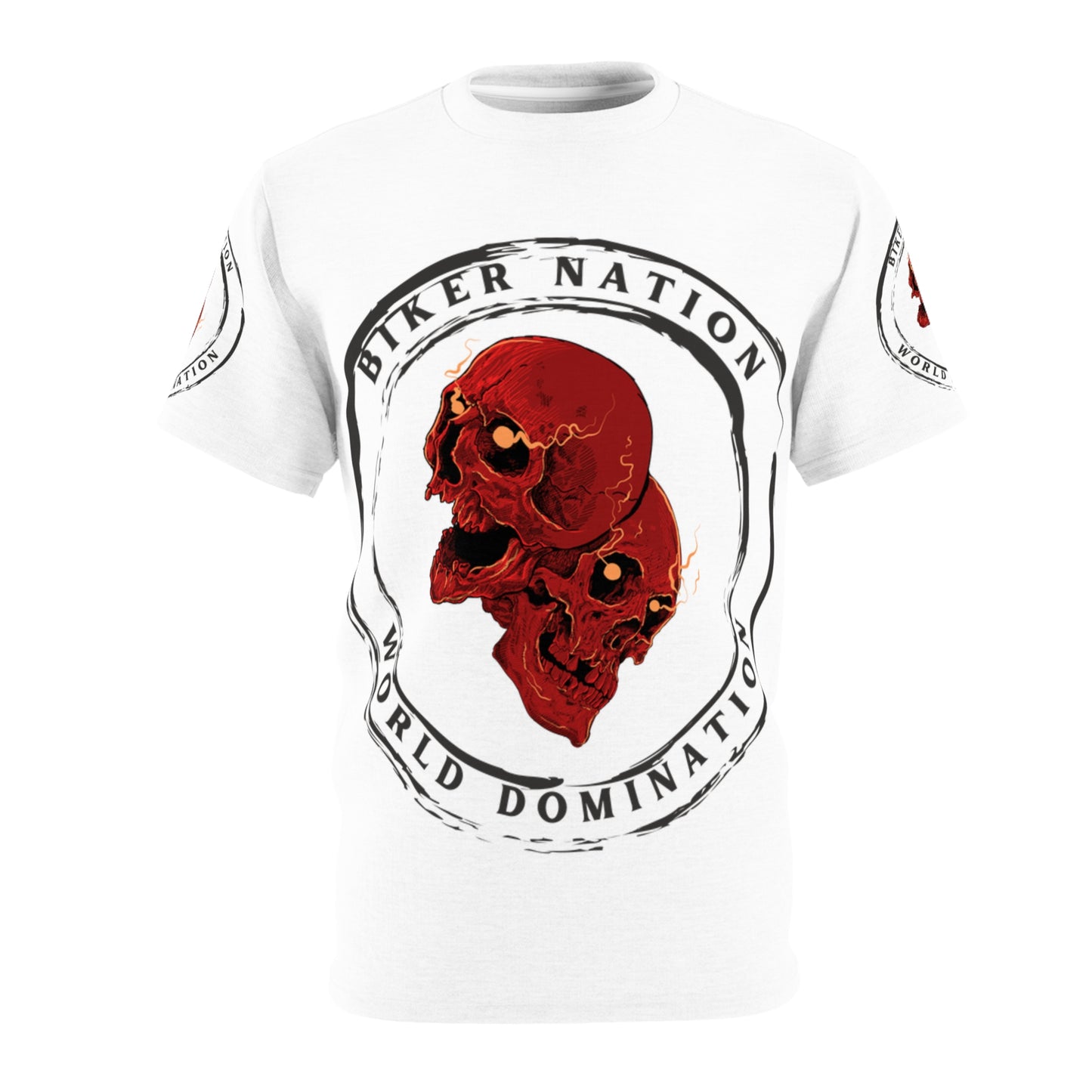 Biker Nation Skull Tee - Unisex Cut & Sew T-Shirt for Riders