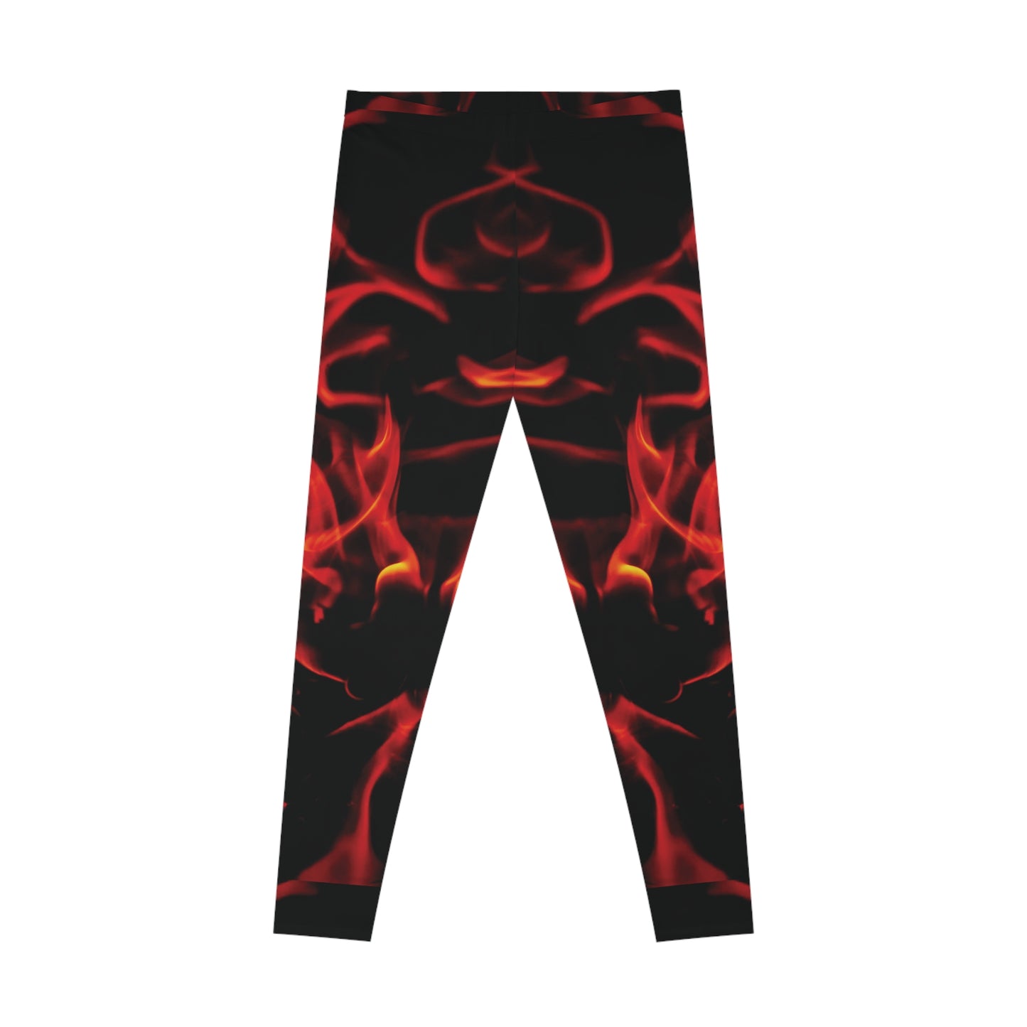 Fiery Flame Print Stretchy Leggings - Stylish Athleisure for Fitness Enthusiasts