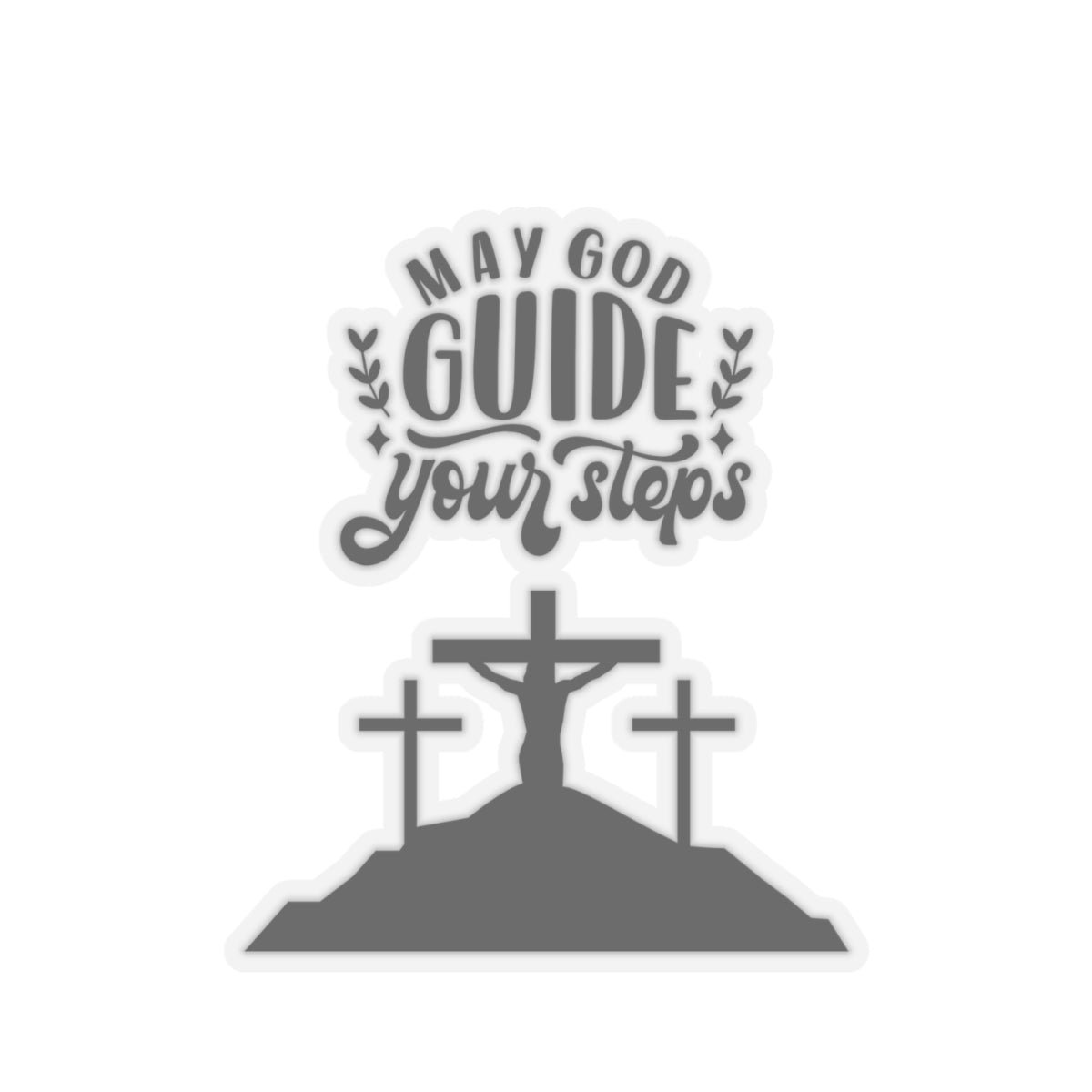 Inspirational Kiss-Cut Stickers - 'May God Guide Your Steps' - Faith-Based Decor