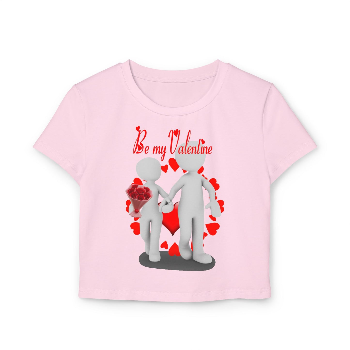 Romantic Women's Baby Tee - 'Be My Valentine' Graphic Tee