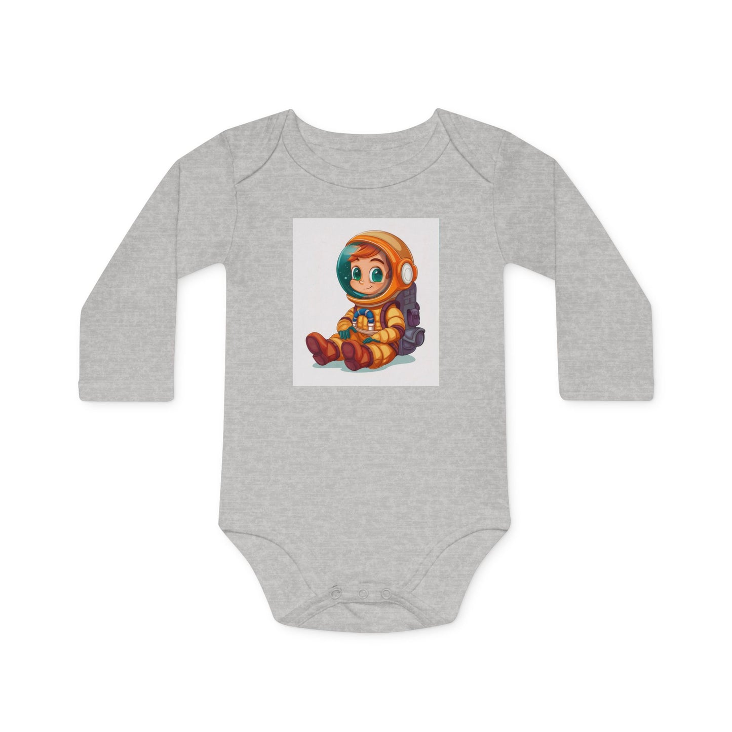 Cute Astronaut Baby Long-Sleeve Organic Bodysuit | Perfect for Newborns and Toddlers