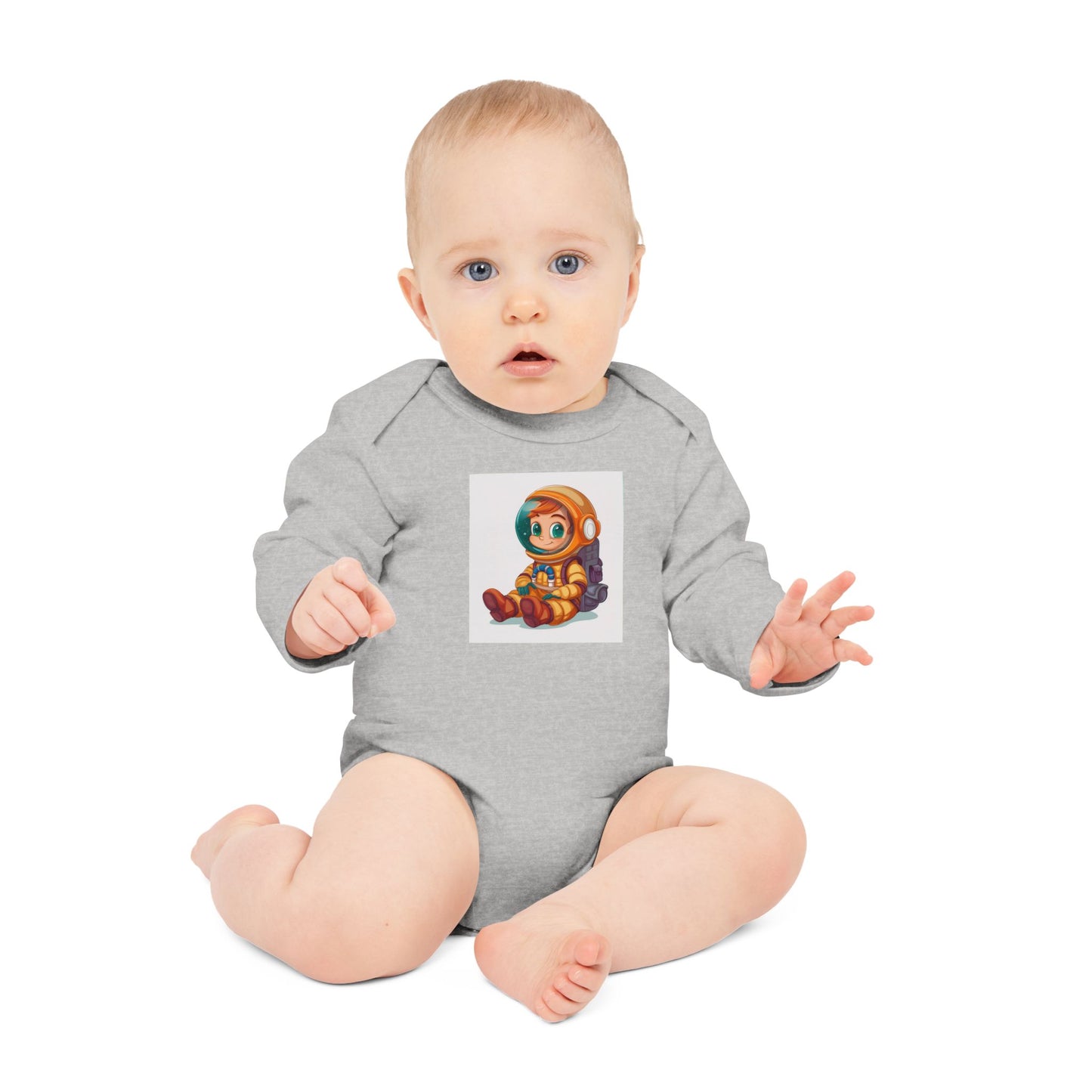 Cute Astronaut Baby Long-Sleeve Organic Bodysuit | Perfect for Newborns and Toddlers