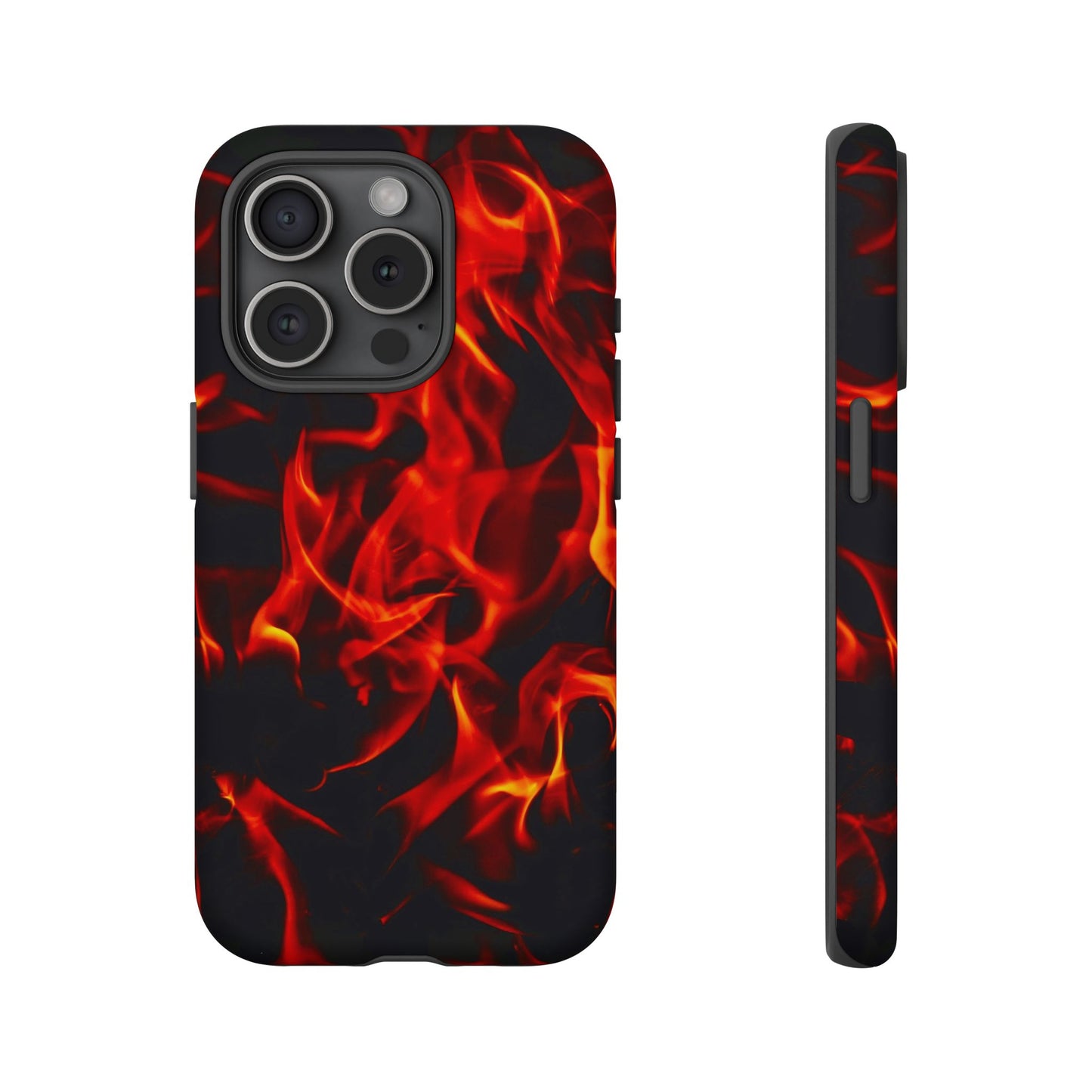 Fire Design Tough Phone Case - Bold Protection with Fiery Vibes