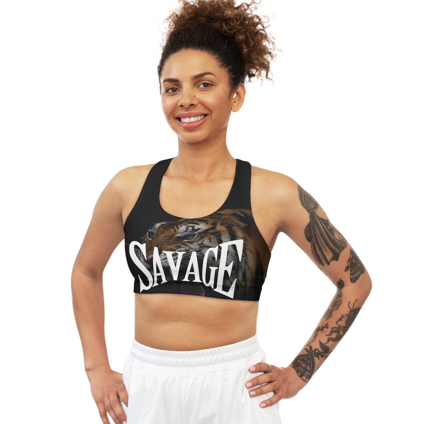 Savage Tiger Seamless Sports Bra - Fierce Activewear for Fitness Enthusiasts