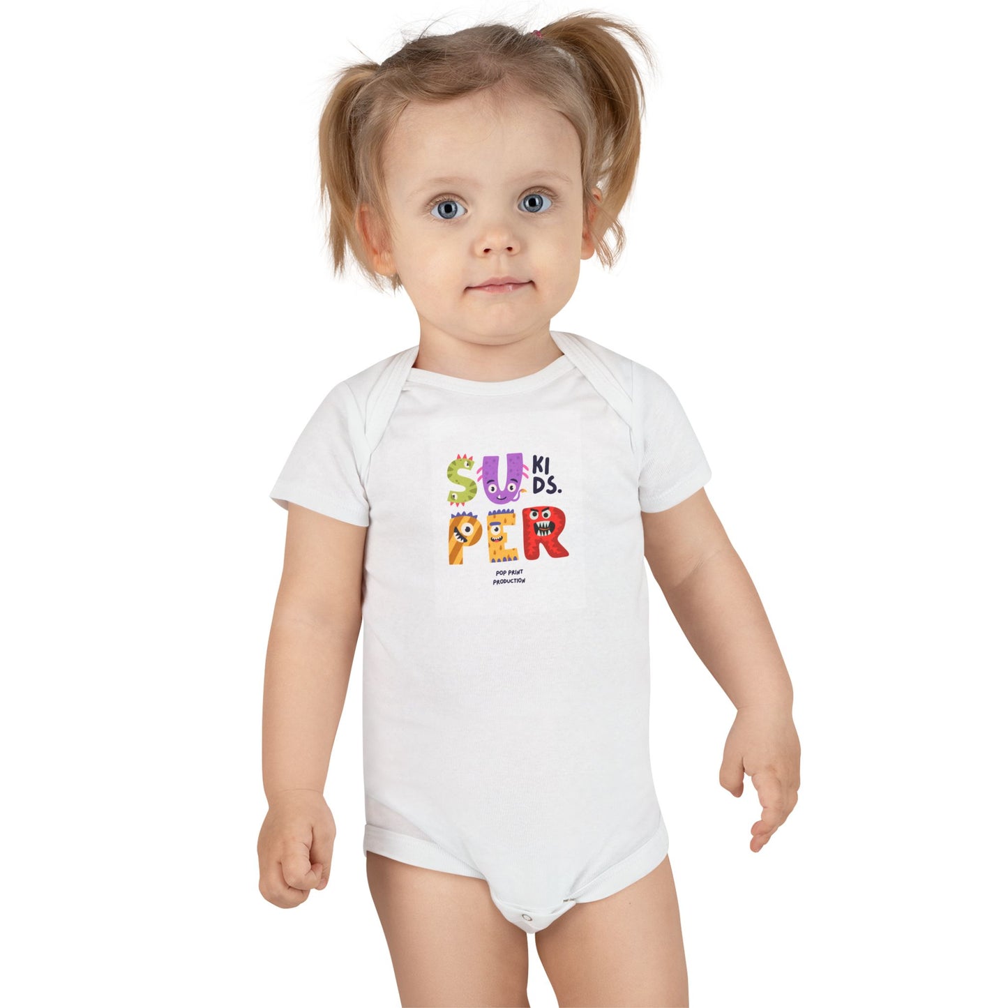 Super Cool Kids Short Sleeve Baby Onesie - Fun, Colorful Baby Apparel