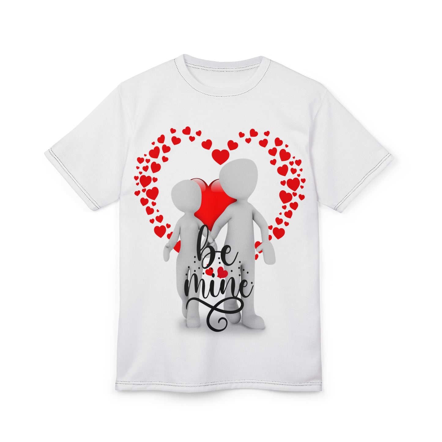 Romantic Unisex Tee - 'Be Mine' Heart Design for Couples