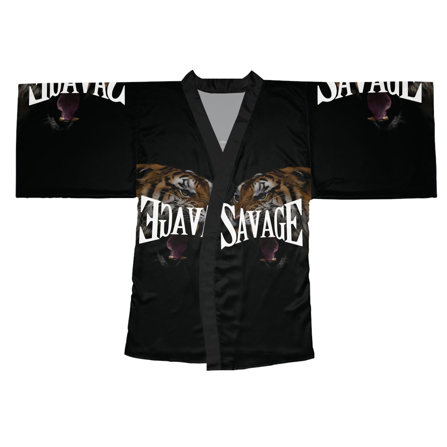 Savage Tiger Long Sleeve Kimono Robe - Bold and Stylish Loungewear