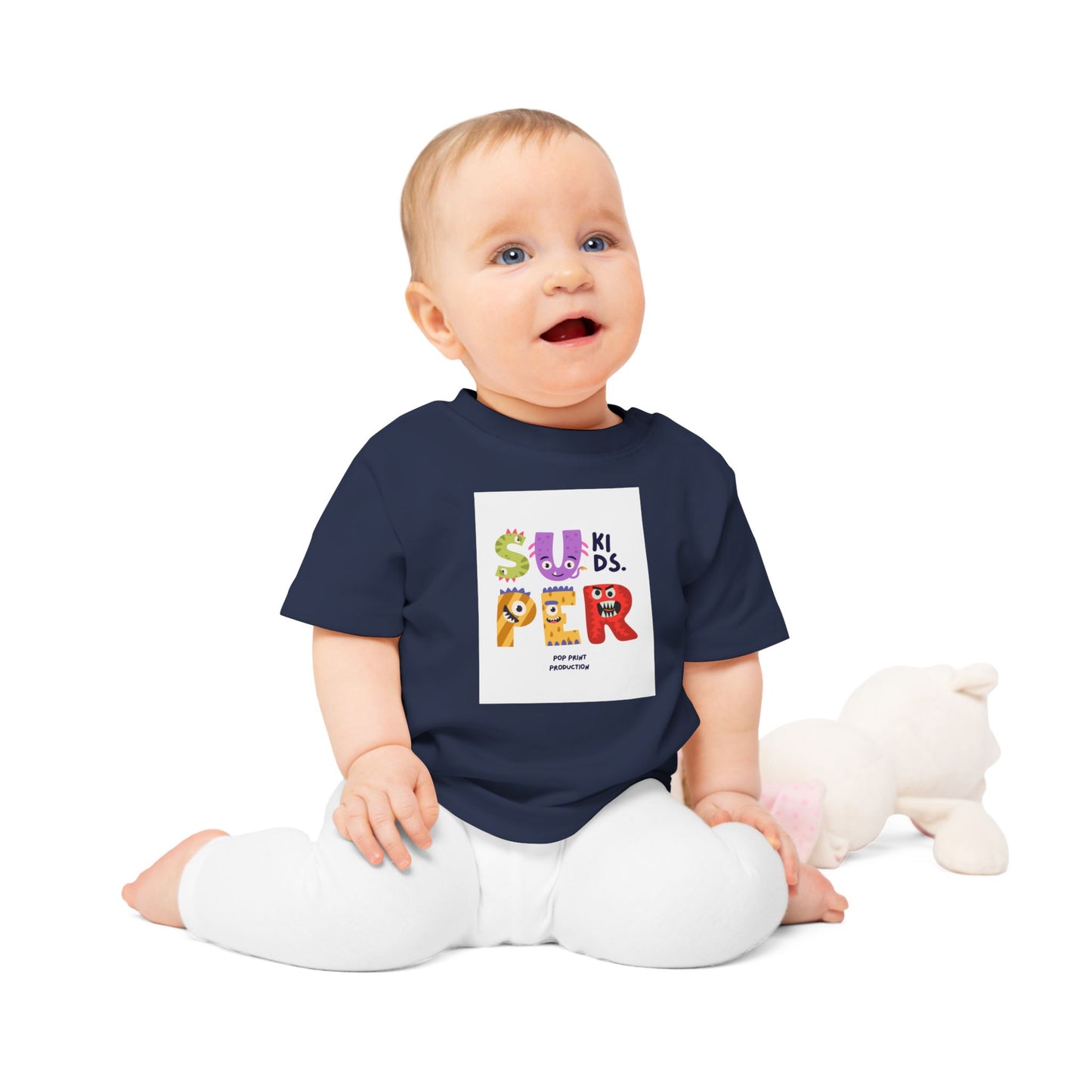 Super Kids Baby T-Shirt - Cute Cartoon Design for Playful Infants