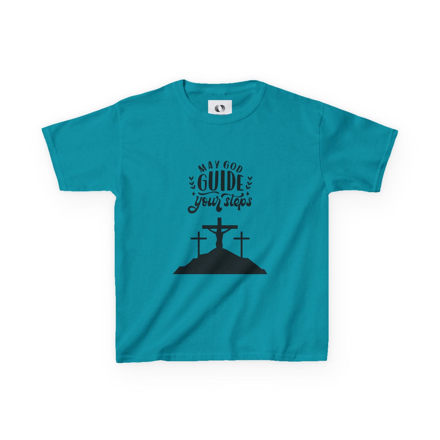 Kids Heavy Cotton™ Tee - "May God Guide Your Steps" Inspirational Shirt