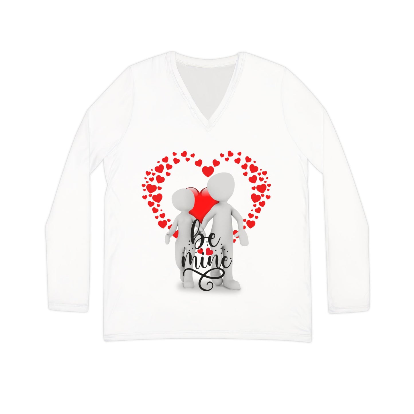 Be Mine Women's Long Sleeve V-neck Shirt (AOP)