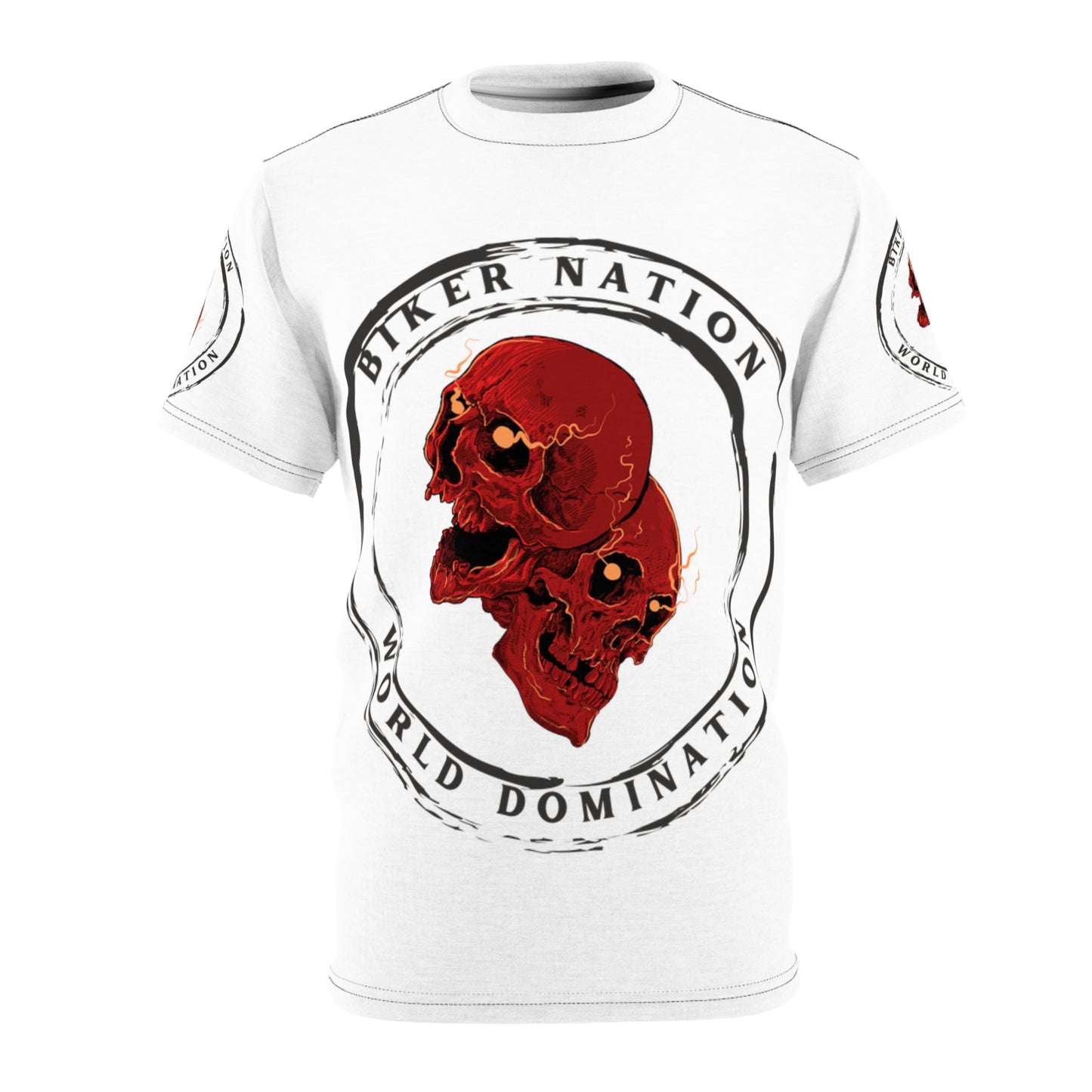 Biker Nation Skull Tee - Unisex Cut & Sew T-Shirt for Riders