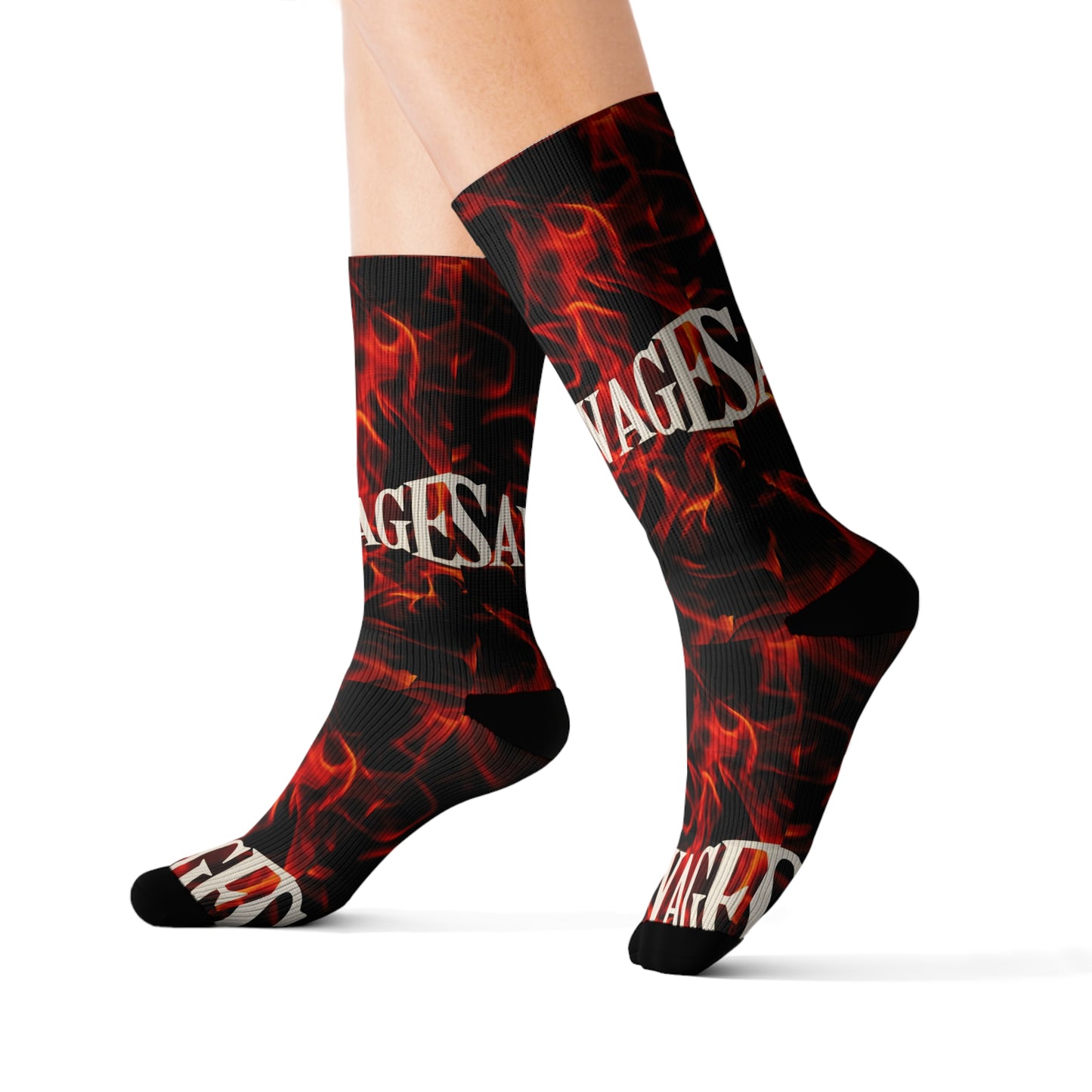 Savage Flame Sublimation Socks - Bold Savage Design for All Occasions