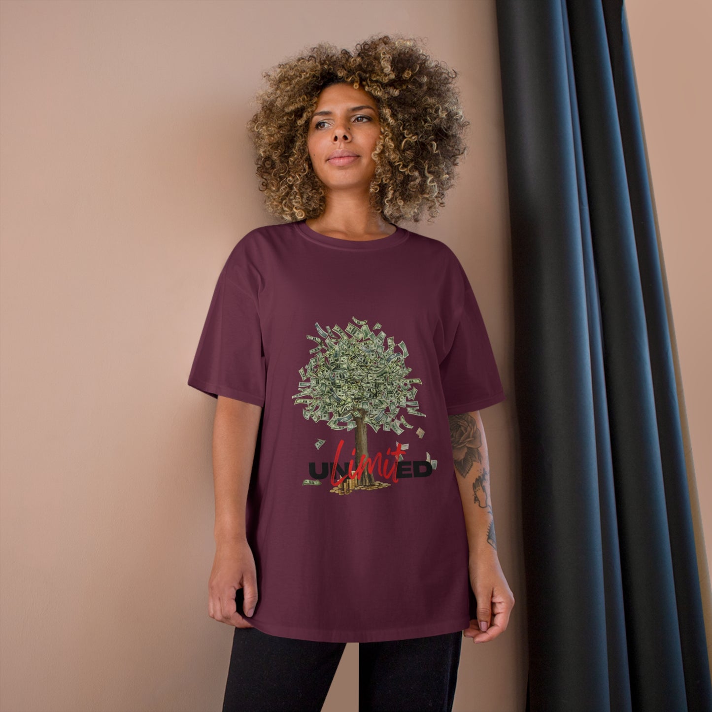 Champion T-Shirt - Unlimited Growth Tree Graphic