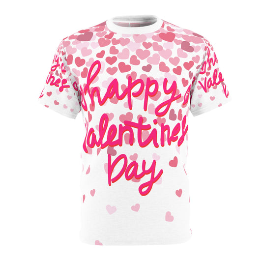 Happy Valentine's Day Unisex Tee - Heart Patterned Love Shirt