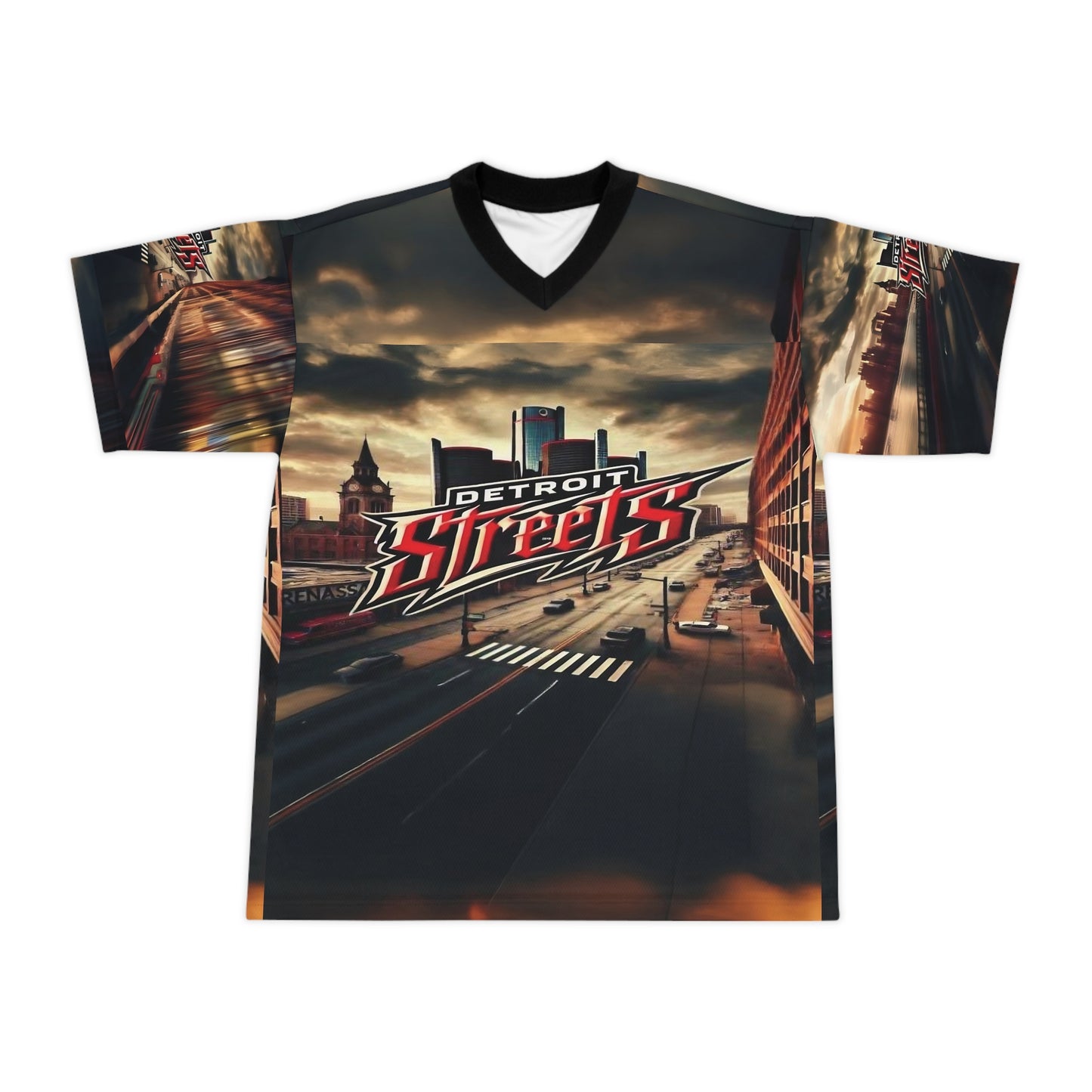 Detroit Streets Unisex Football Jersey - Bold Street Art Design for Sports Enthusiasts