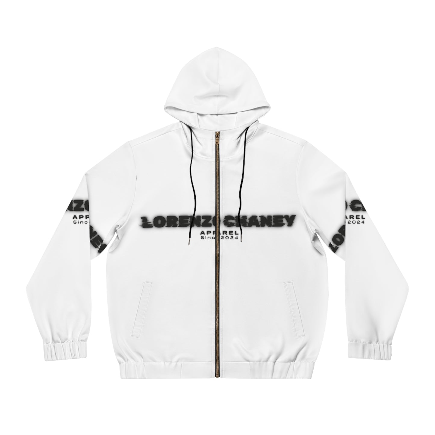 Lorenzo Chaney Men's Full-Zip Hoodie - Modern Streetwear with Bold Logo for Everyday Comfort