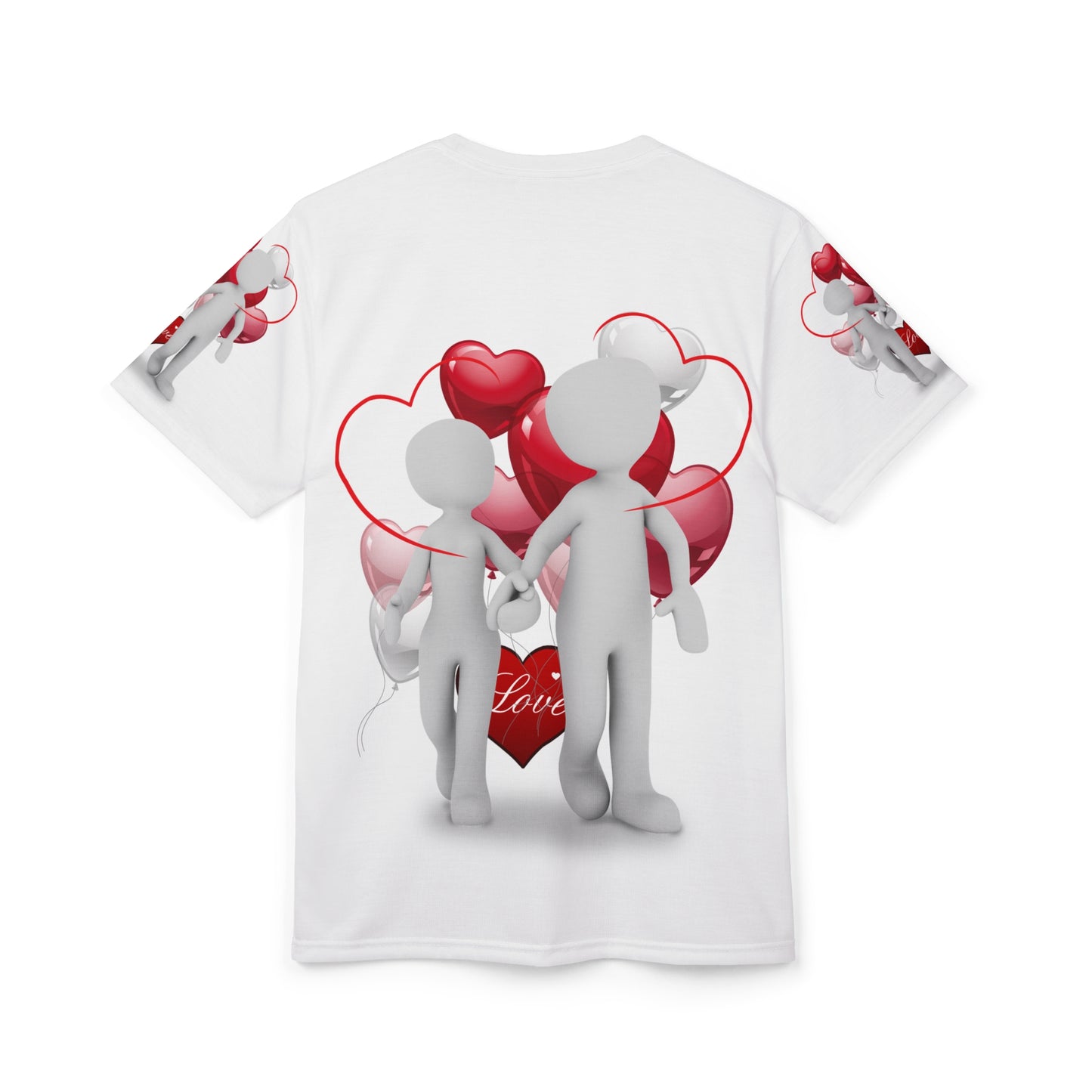 Romantic Couple Unisex Tee - Love Hearts Design for Valentine's Day