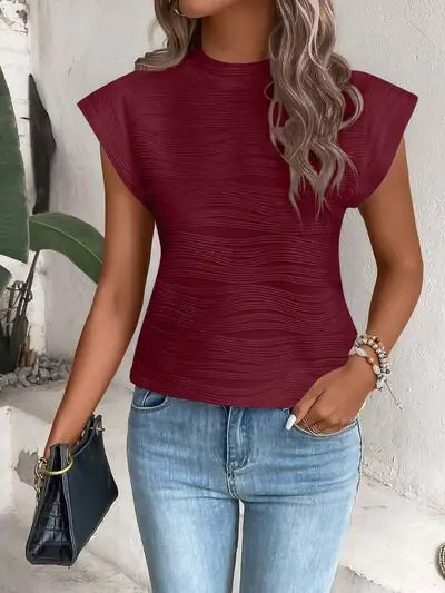 Chic Textured Cap Tee